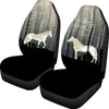 Car Front Seat Cover - Horses in Wood