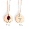 Necklace - Round Disc with Birthstone