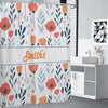 Shower Curtain - Cute Red Flowers (Ribbon)